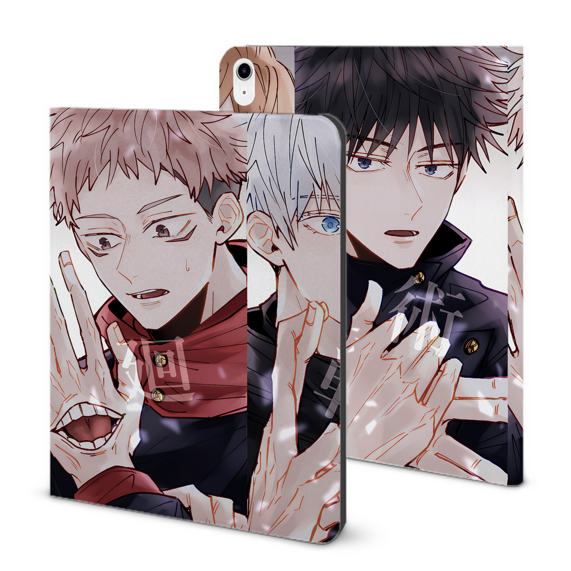 （画像用） 呪術廻戦 Jujutsu Kaisen IPad ケース ブック型 PUレザー TPU 耐衝撃 軽量 薄型 ペン収納なし 全面保護 IPad 各モデル対応